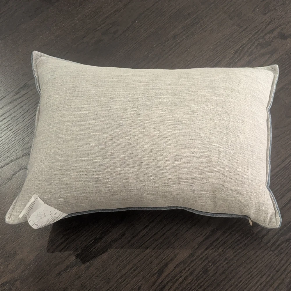 Good Condition Slate Blue Velvet Texture Pillow
